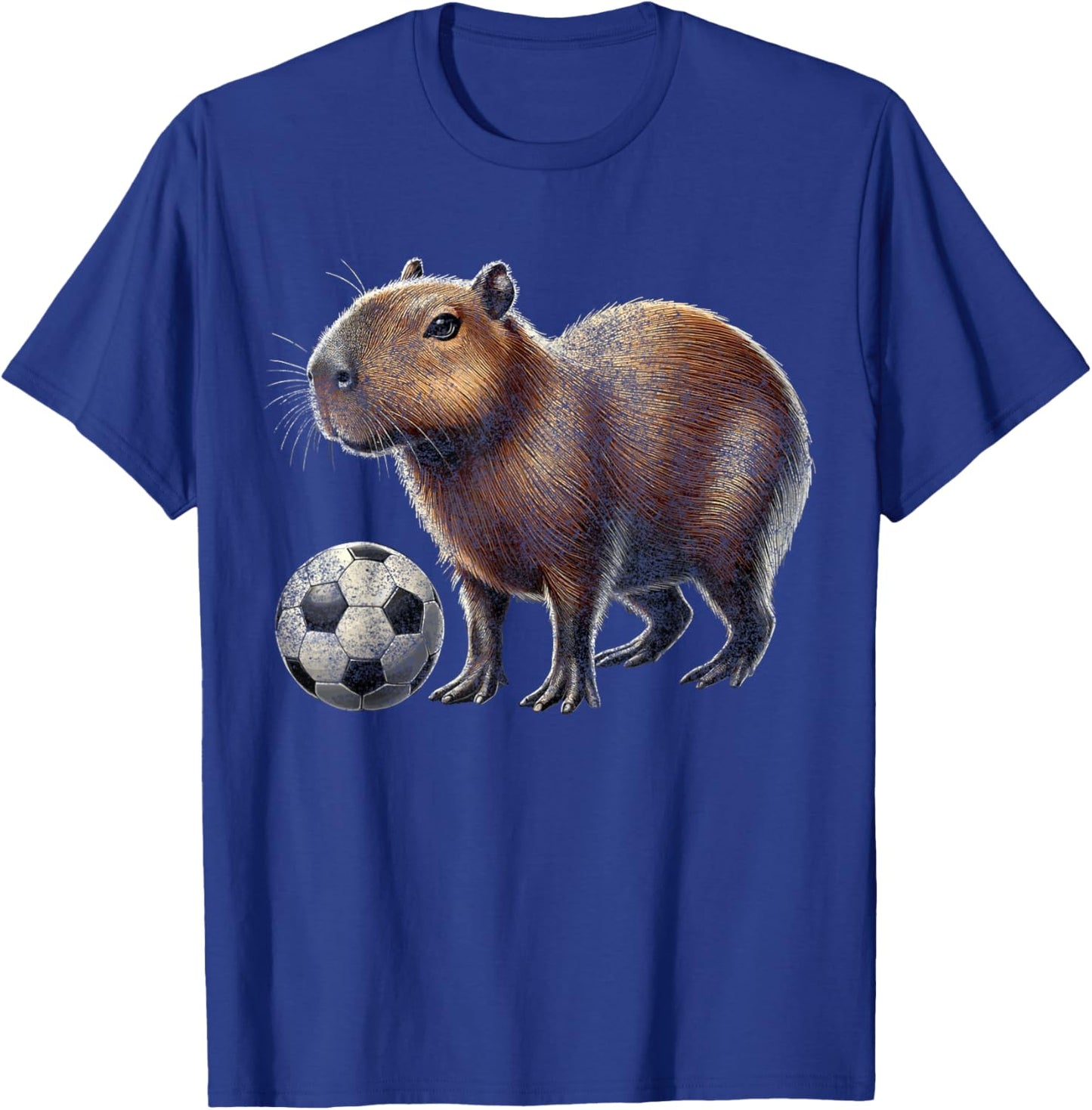 Retro Capybara Soccer T-Shirt - T-Shirt | Royal