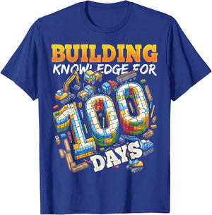 100 Days of School Boys Teacher 100th Day Construction Truck T-Shirt - T-Shirt | Royal