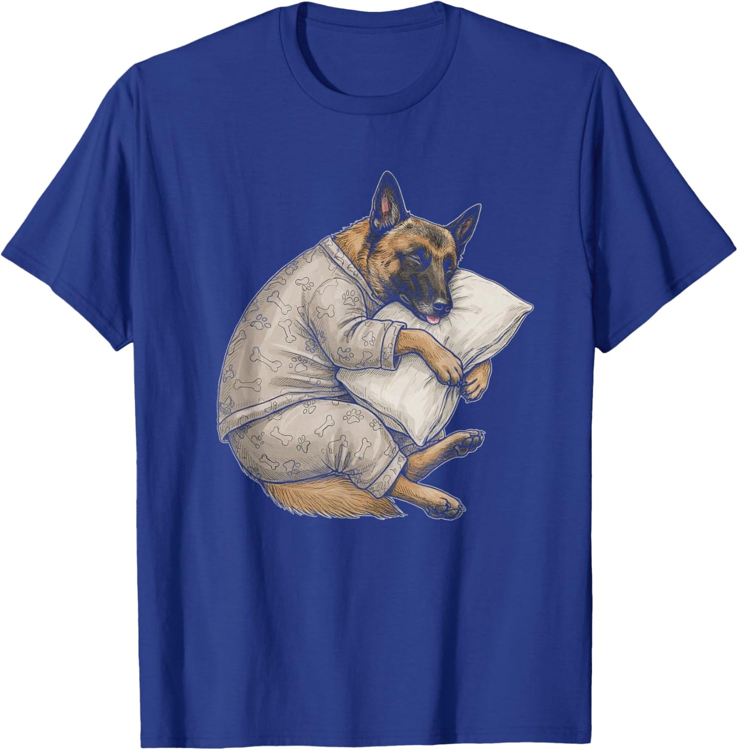 Funny Sleepy Belgian Malinois Pajama Men Women Kids T-Shirt - T-Shirt | Royal