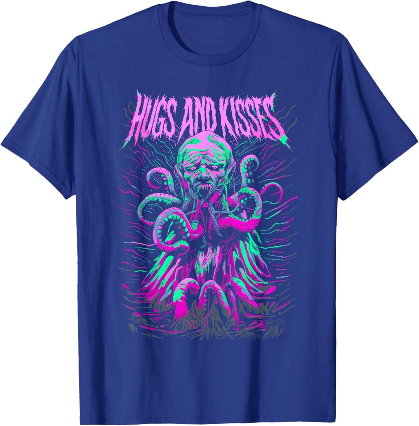 Hug and Kisses Blegh Deathcore Metalcore Ironic T-Shirt - T-Shirt | Royal