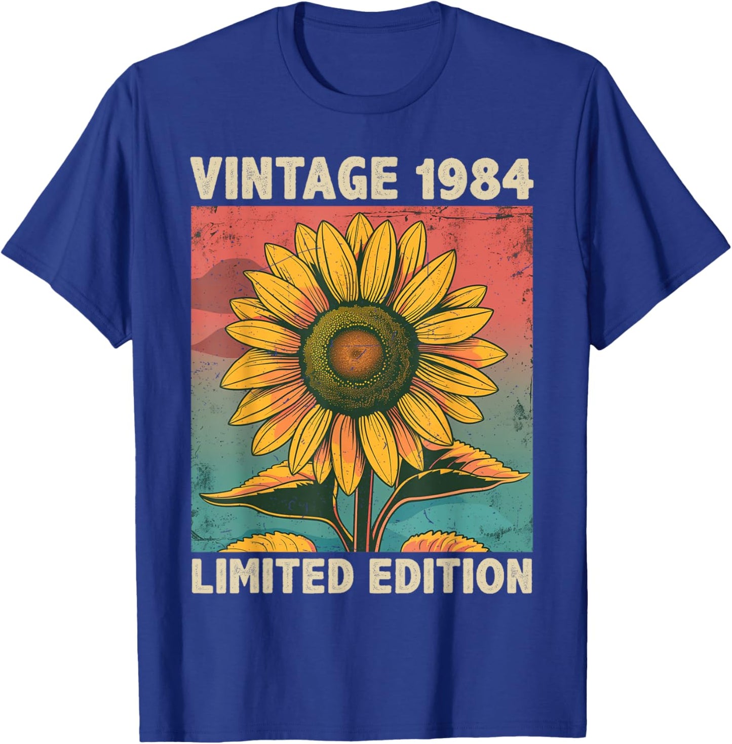 41 Years Old Gift Vintage 1984 Sunflower Lover 41st Birthday T-Shirt - T-Shirt | Royal
