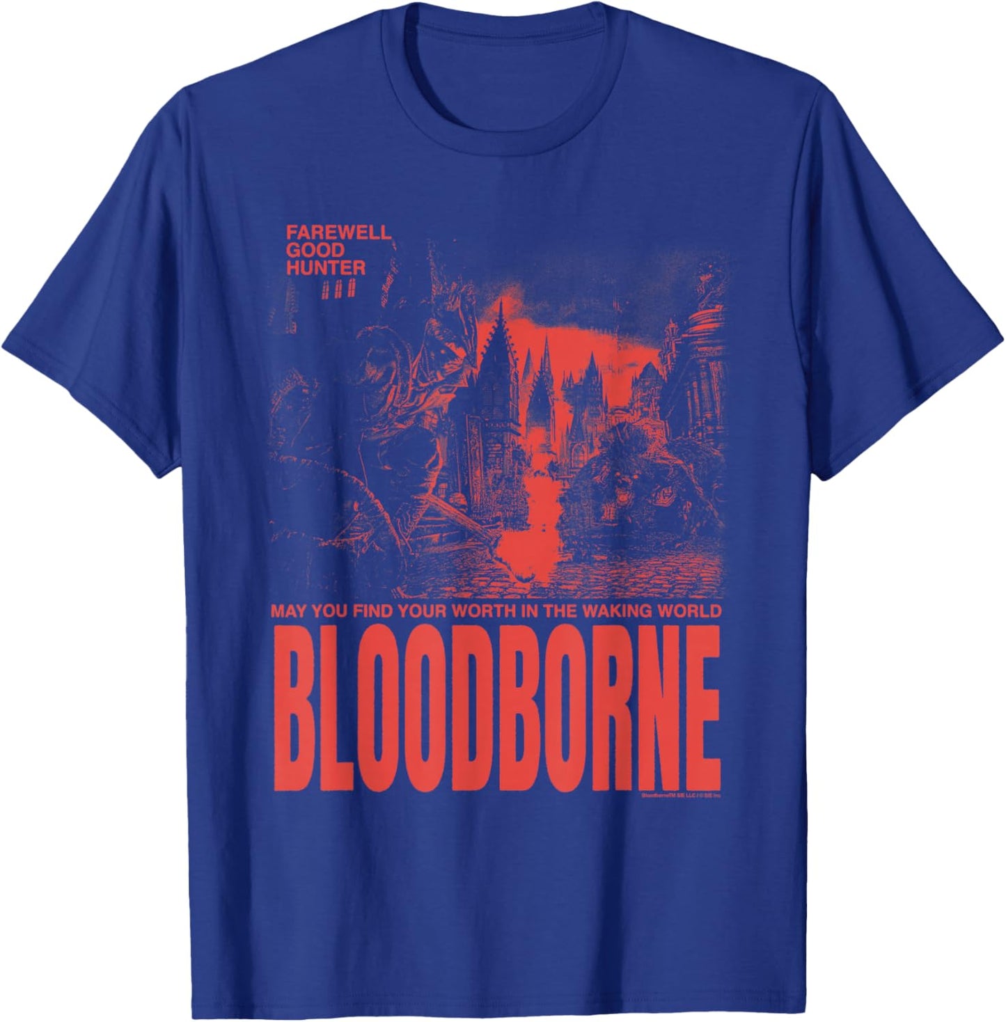 Bloodborne Farewell Good Hunter Red Scene Video Game T-Shirt - T-Shirt | Royal