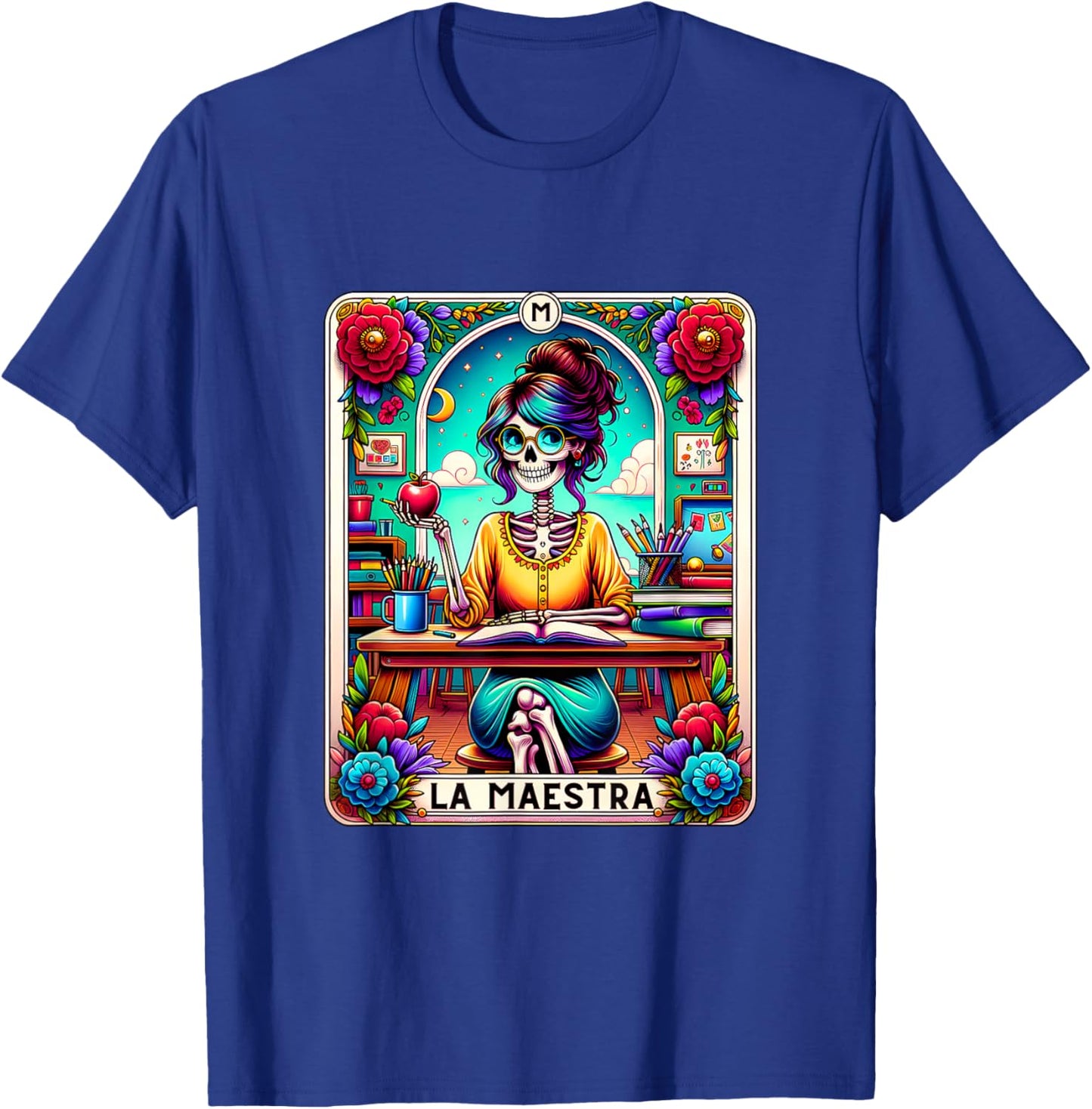 La Maestra Tarot Card Funny Spanish Teacher Mexican Latina T-Shirt - T-Shirt | Royal