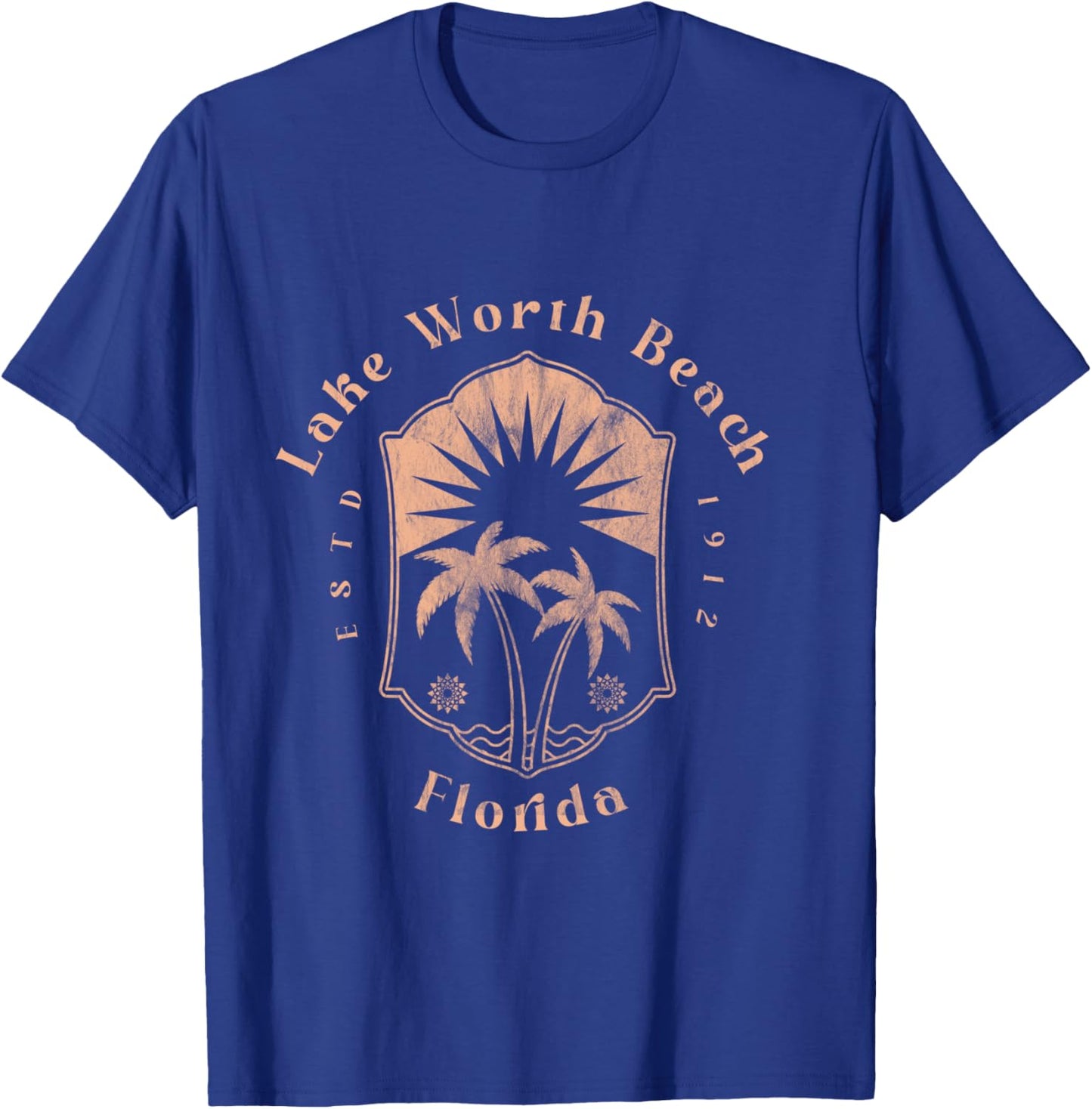 Lake Worth Beach Florida Retro Surfer Vintage Beach T-Shirt - T-Shirt | Royal