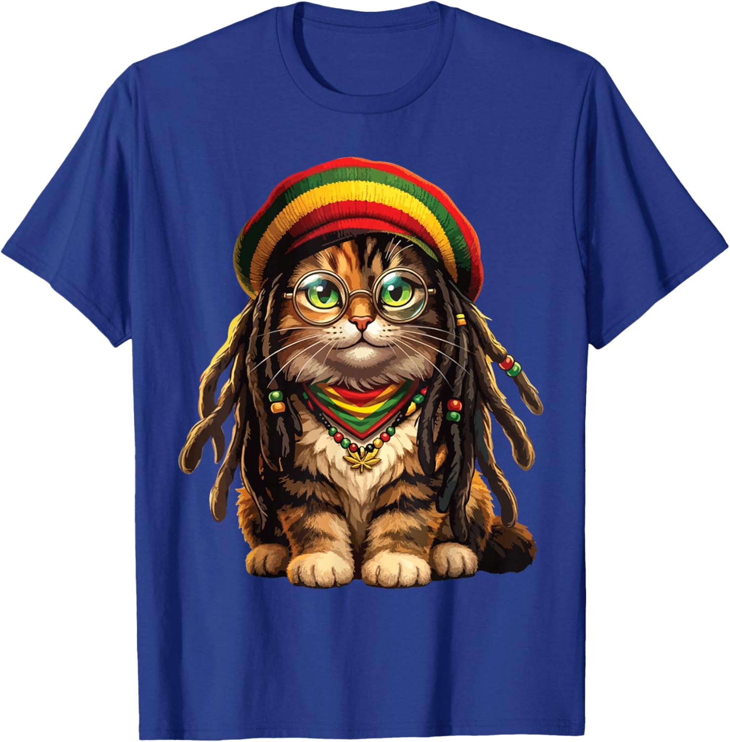 Jamaican Cat Reggae Rasta Cat Rastafari Jamaica Flag T-Shirt - T-Shirt | Royal