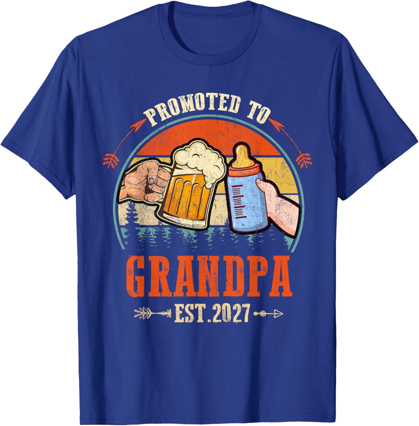 Promoted to Grandpa 2027 Funny Shirt for new Grandpa T-Shirt - T-Shirt | Royal
