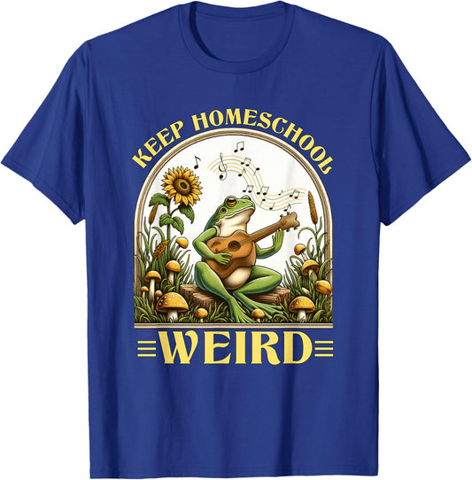 Funny Homeschool Teaching Keep Homeschool Weird Frog Kids T-Shirt - T-Shirt | Royal