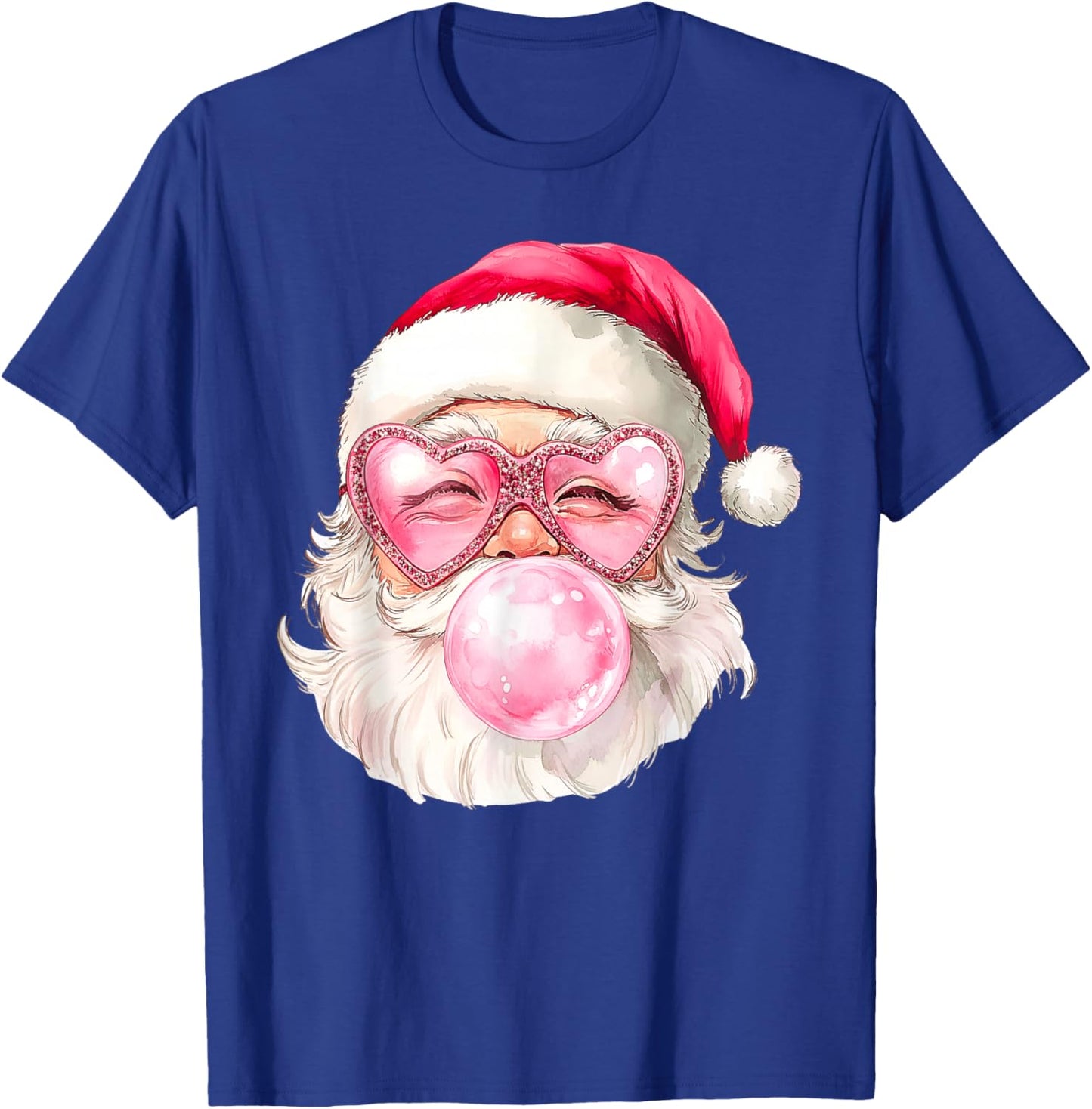Vintage Retro Santa Christmas Bubble Gum Pink Sunglasses T-Shirt - T-Shirt | Royal