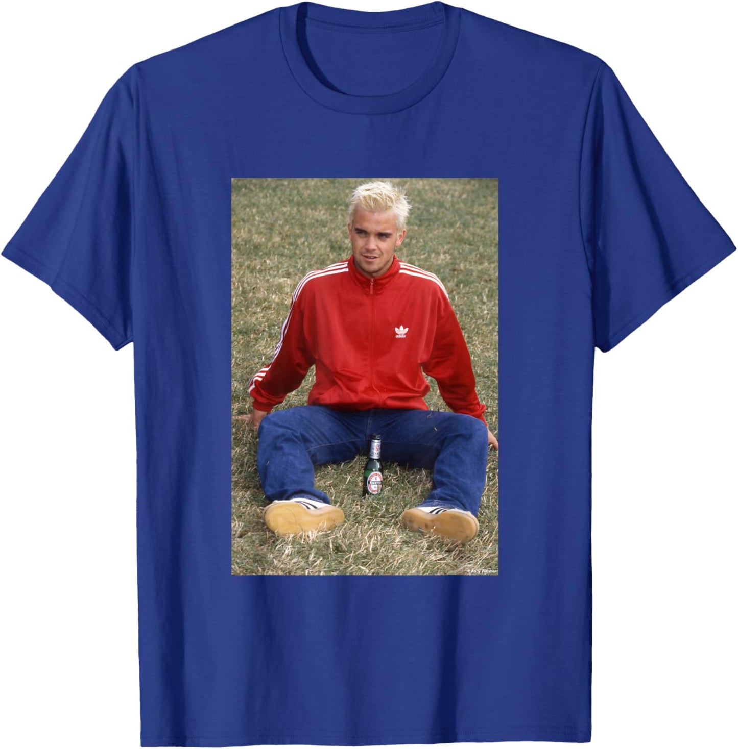 Robbie Williams of Take That in 1995 by Andy Willsher T-Shirt - T-Shirt | Royal