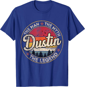 Dustin The Man The Myth The Legend Personalized Name T-Shirt - T-Shirt | Royal