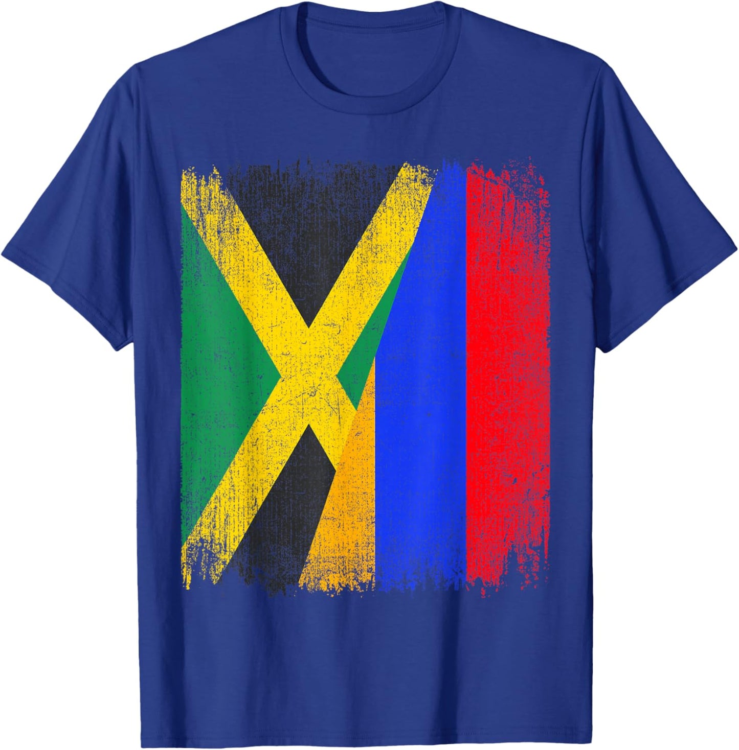Half Jamaica Armenia Flag Jamaican Armenian Pride Roots T-Shirt - T-Shirt | Royal