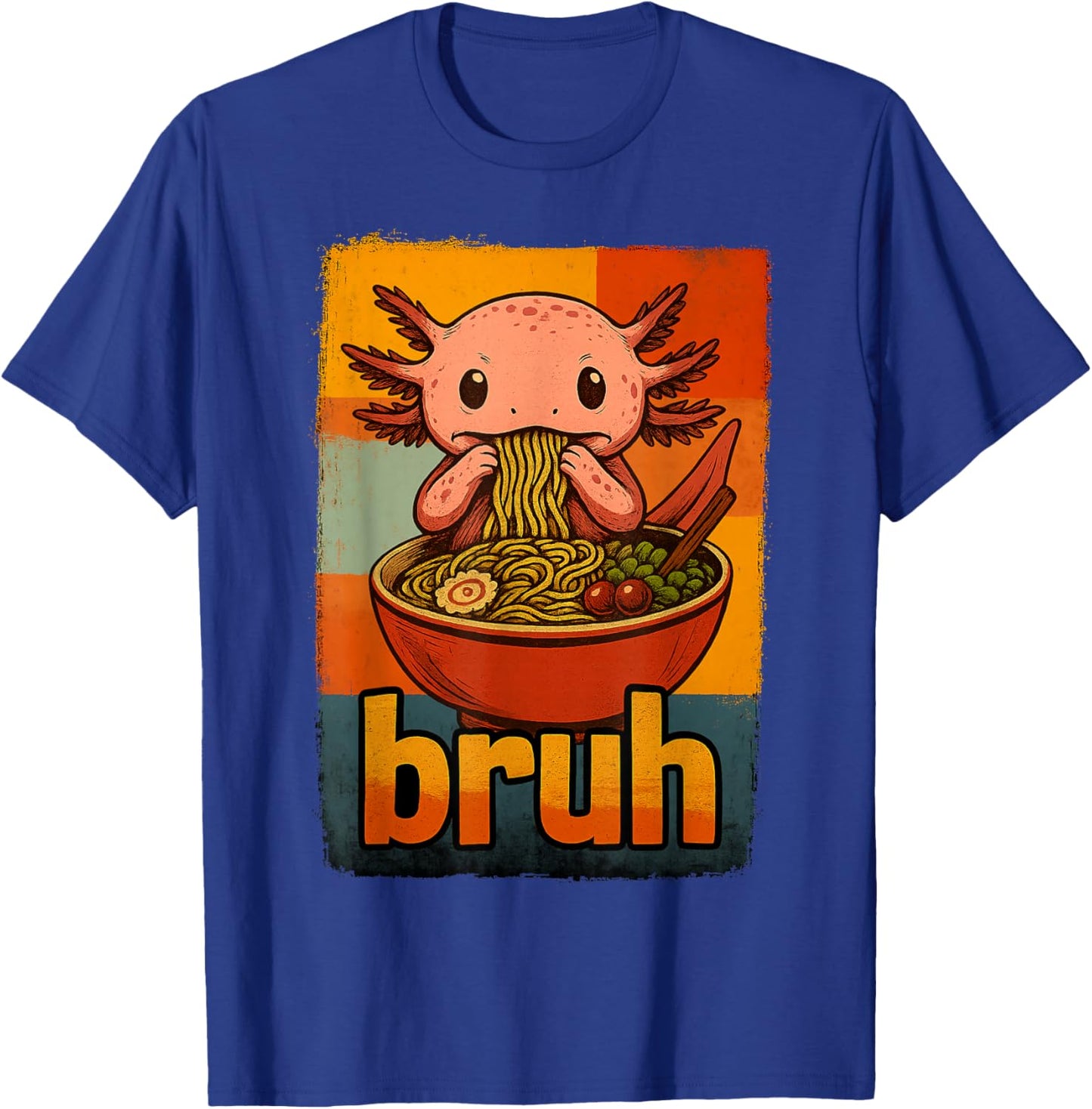 Axolotl Eating Japanese Ramen Noodles Gifts Men Women Kid T-Shirt - T-Shirt | Royal
