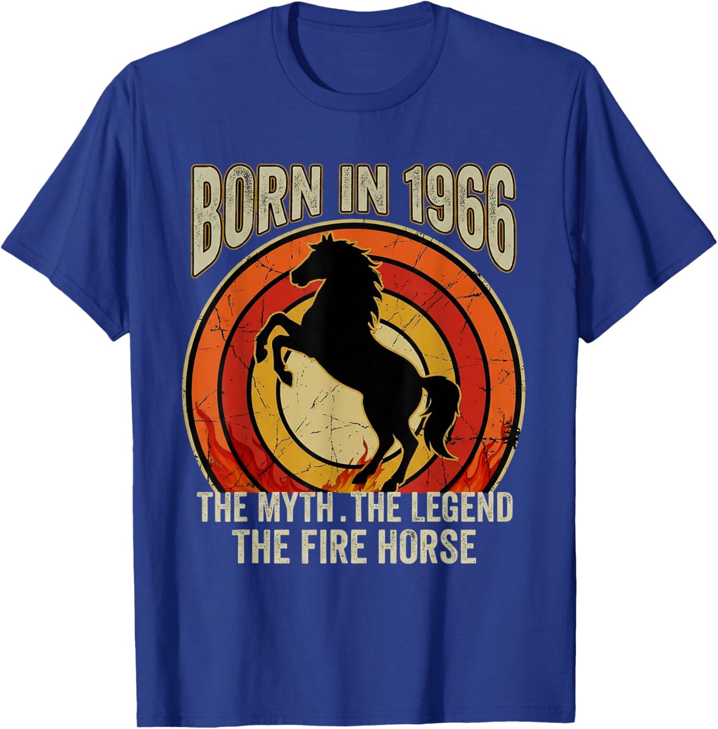 Geboren 1966 The Myth The Legend The Fire Horse Retro T-Shirt - T-Shirt | Royal
