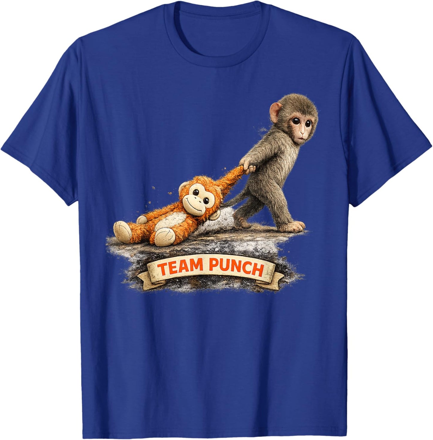 Cute Baby Monkey Punch Viral Zoo Japan Design T-Shirt - T-Shirt | Royal
