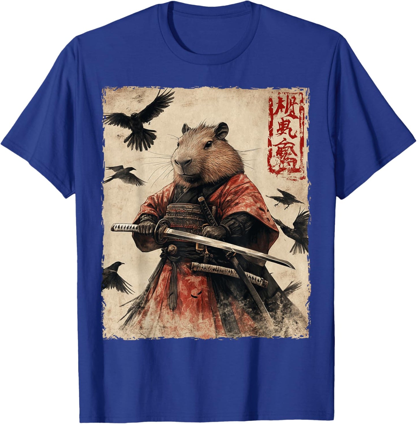 Capybara Samurai Graphic Japanese Warrior Anime T-Shirt - T-Shirt | Royal