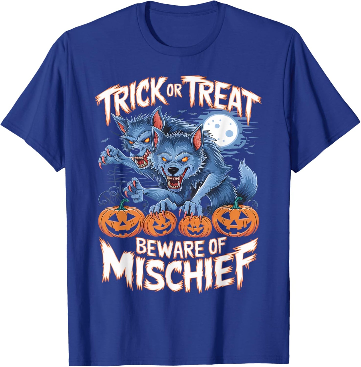 Vintage Horror Werewolf Halloween T-Shirt - T-Shirt | Royal