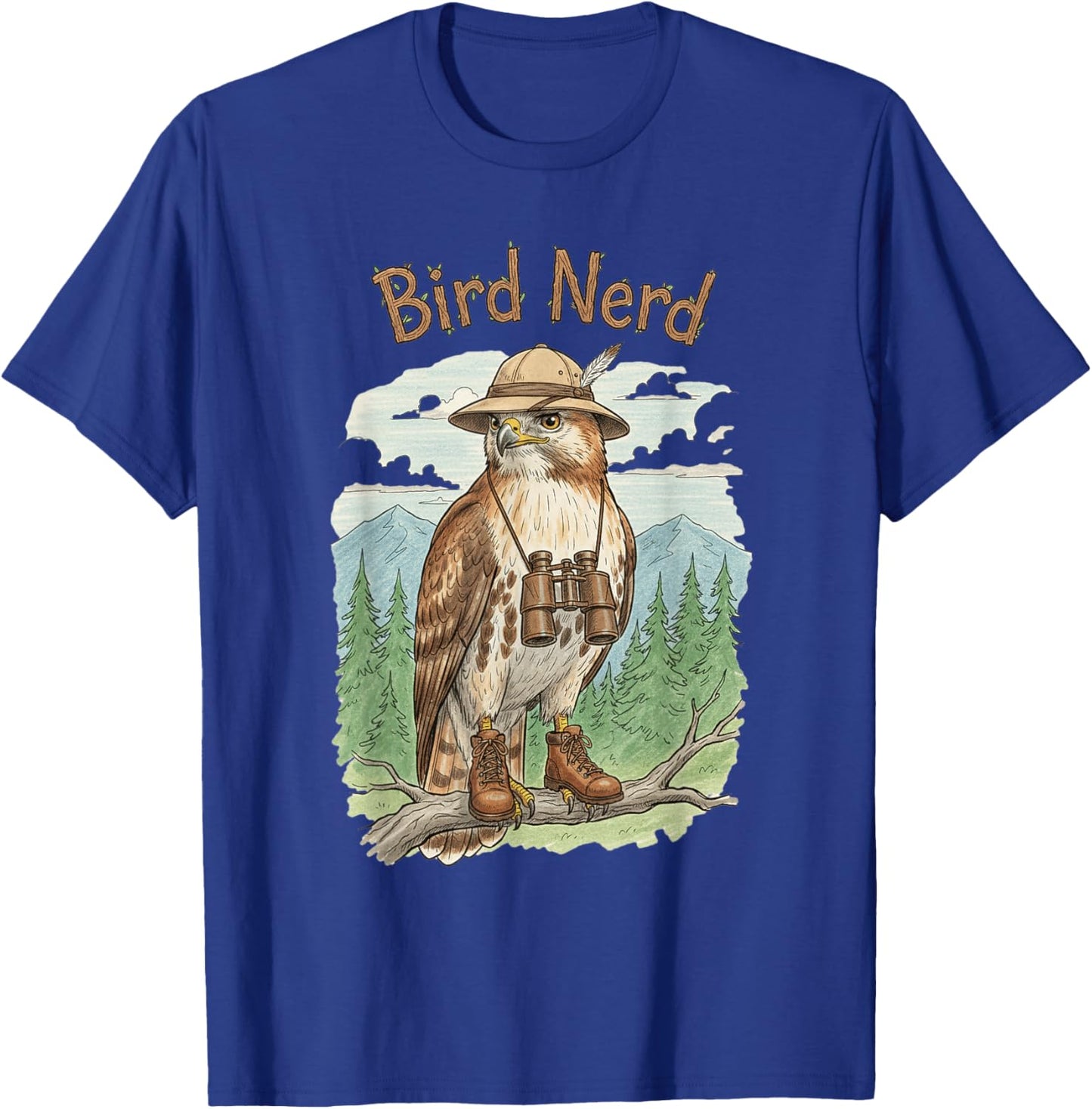 Bird Nerd Red Tailed Hawk Bird Watching Birding Birders T-Shirt - T-Shirt | Royal