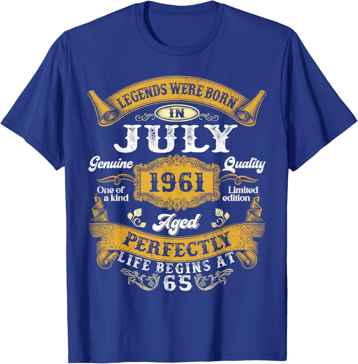 Legends were Born in July 1961 Retro 65th Birthday Men Dad T-Shirt - T-Shirt | Royal