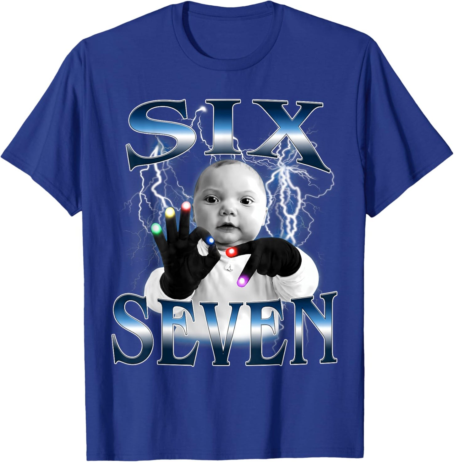 Ai Baby 67 Six Seven Bootleg Hand Gloving Niche Ai Baby Meme T-Shirt - T-Shirt | Royal