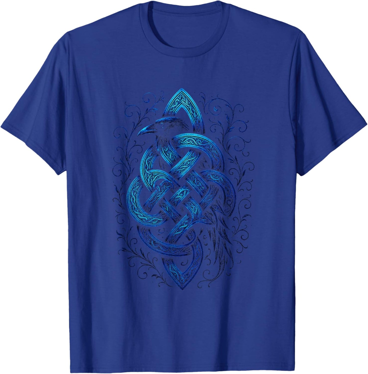 Celtic Raven Knot - Gothic Irish Shamrock Art T-Shirt - T-Shirt | Royal