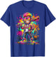Monkey Baseball Drip Funny Animal Party Sport Cool Graphic T-Shirt - T-Shirt | Royal