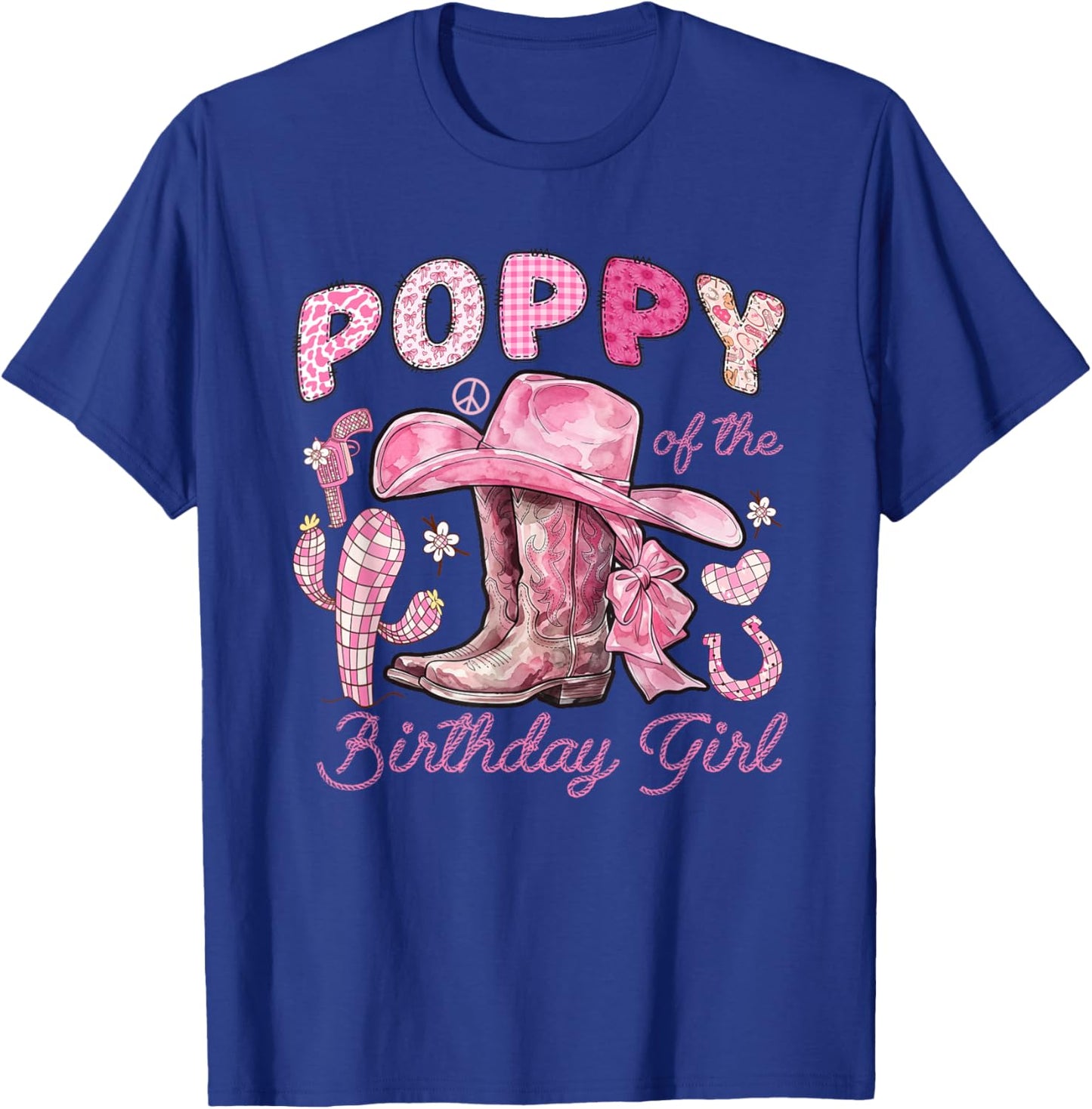 Poppy of The Birthday Cow-Girl Rodeo Cow Girl Birthday T-Shirt - T-Shirt | Royal