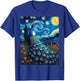 Van Gogh's Starry Night Peacock Royal Feather Animal Lovers T-Shirt - T-Shirt | Royal