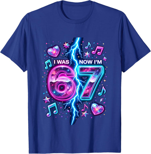 I was 6 Now Im 7 Year Old 7th Birthday Bootleg 6 7 Birthday T-Shirt - T-Shirt | Royal