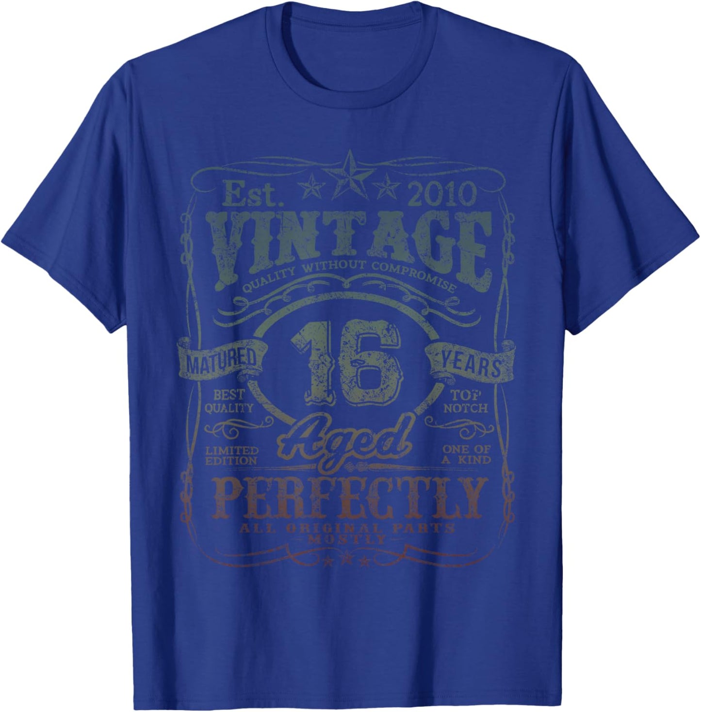 Vintage 2010 Limited Edition Shirt 16 Year Old 16th Birthday T-Shirt - T-Shirt | Royal
