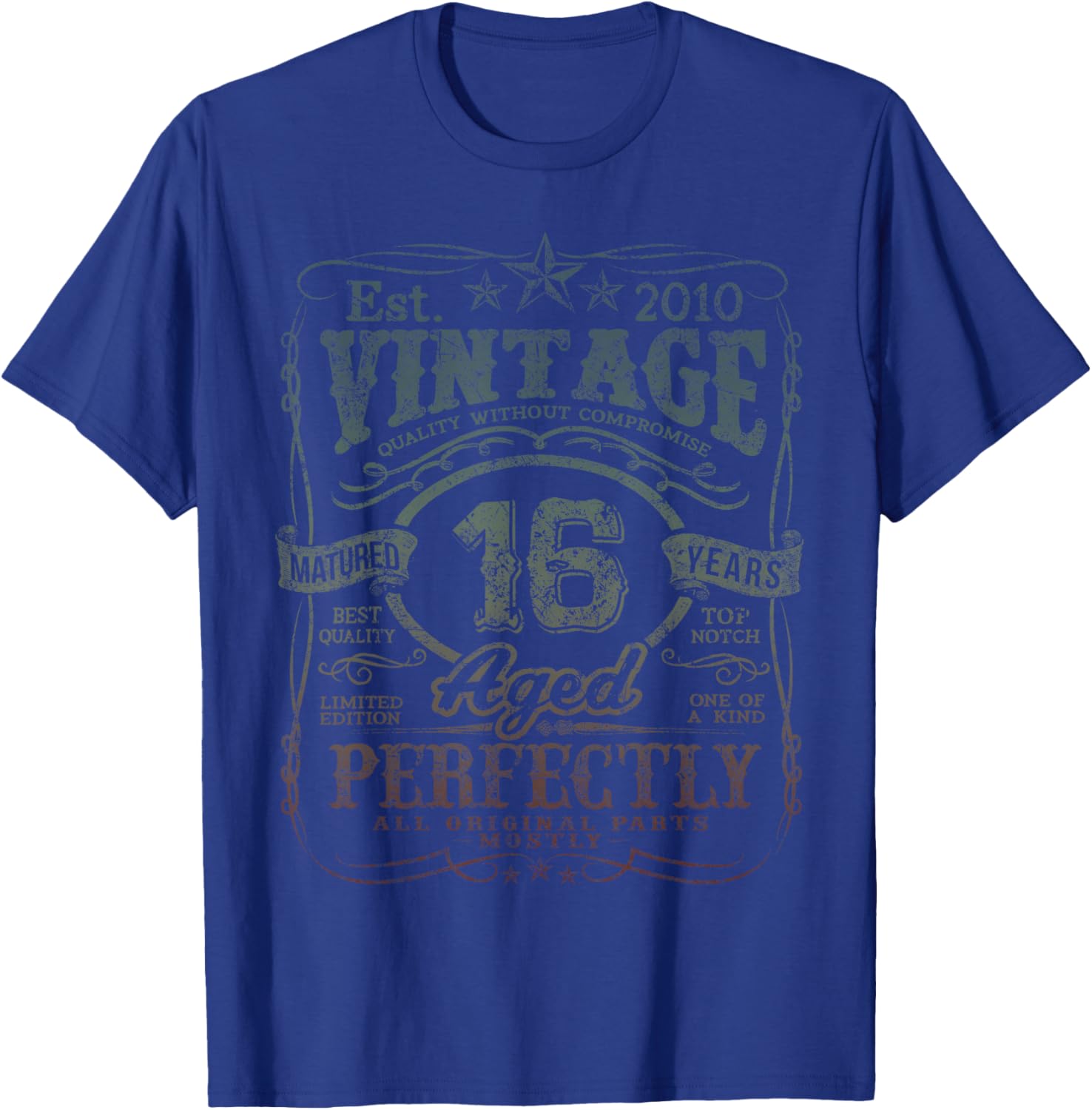 Vintage 2010 Limited Edition Shirt 16 Year Old 16th Birthday T-Shirt - T-Shirt | Royal