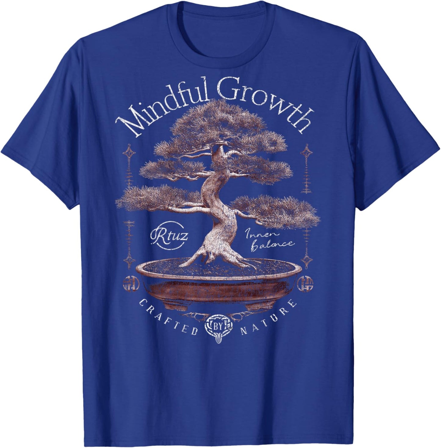 Hip Hop Urban Vintage Edgy Y2K Back Print Streetwear Bonsai T-Shirt - T-Shirt | Royal
