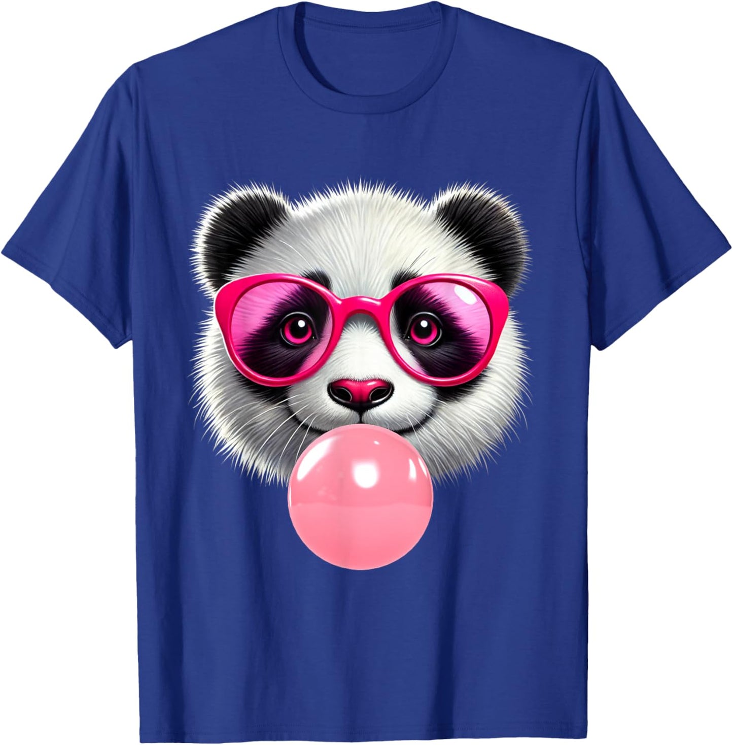 Funny Panda Pink Glasses Blowing Bubble Gum Animal Lovers T-Shirt - T-Shirt | Royal