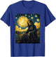 Ghost Skeleton Halloween - Van Gogh Style - Starry Night T-Shirt - T-Shirt | Royal