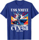 Flag Veterans Day USS Nimitz CVN-68 Aircraft Carrier Veteran T-Shirt - T-Shirt | Royal