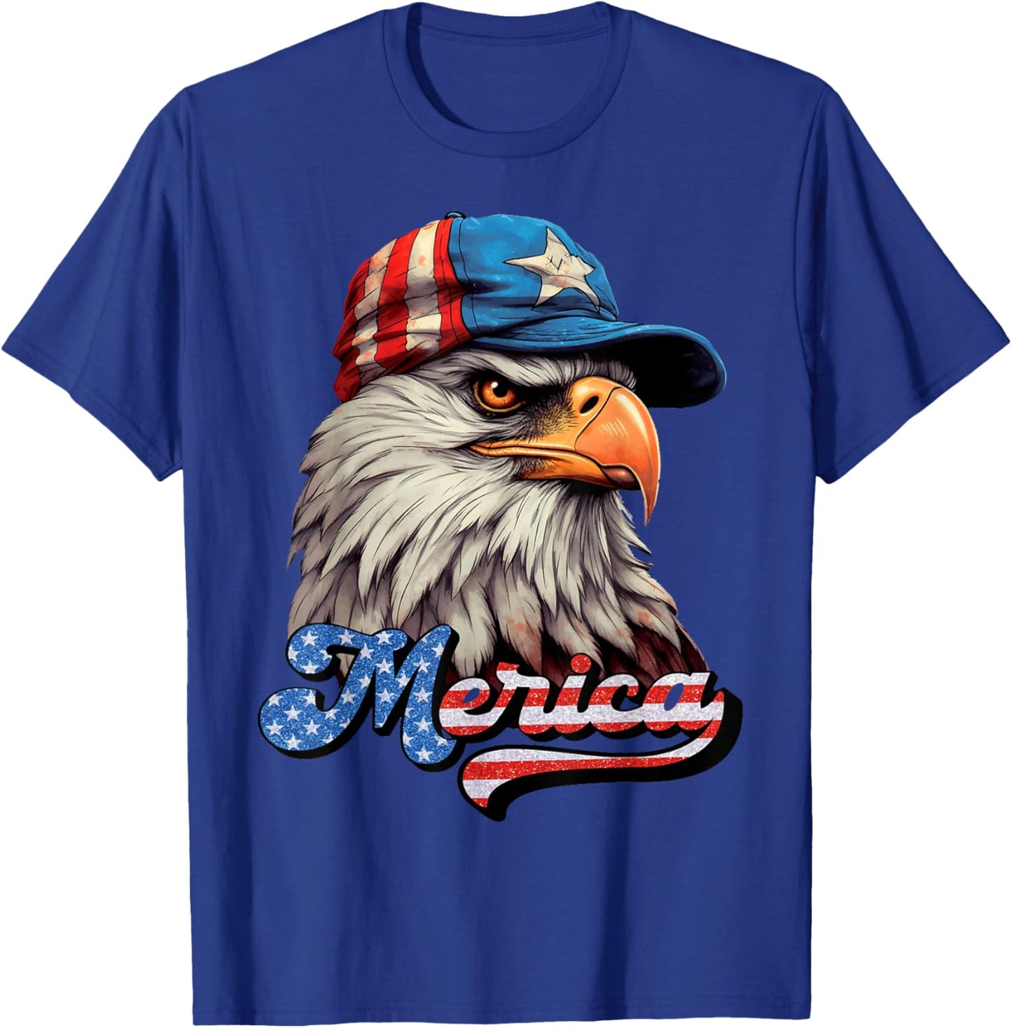 Merica Patriotic USA Eagle Of Freedom 4th of July Men Women T-Shirt - T-Shirt | Royal