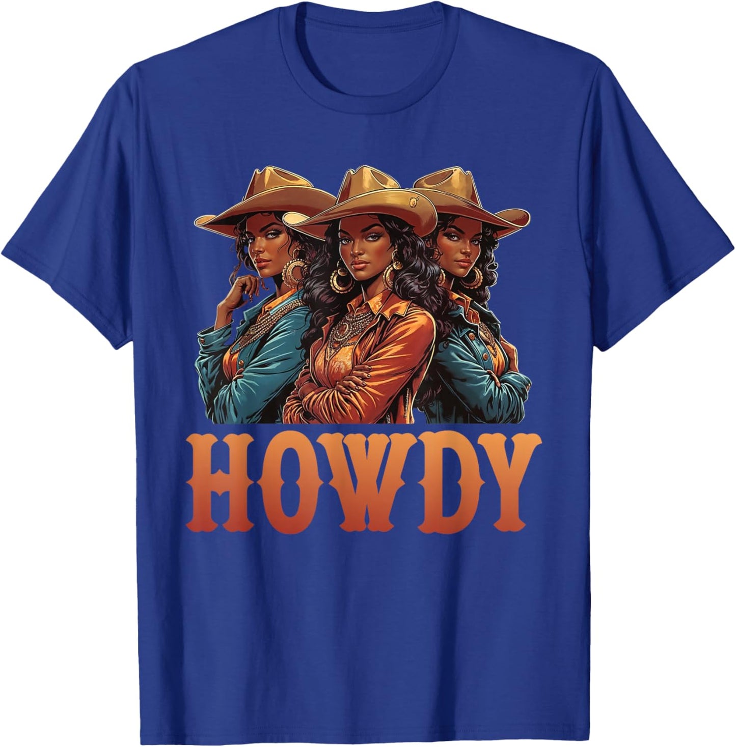 African Melanin Cowgirl Rodeo Western Black History Month T-Shirt - T-Shirt | Royal