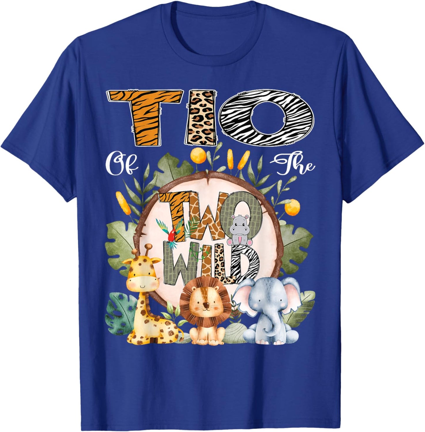Tio Of The Two Wild Animal Safari 2Nd Birthday Party T-Shirt - T-Shirt | Royal