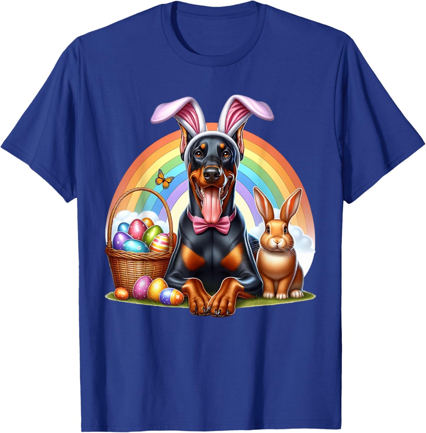 Doberman Happy Easter Doberman T-Shirt - T-Shirt | Royal