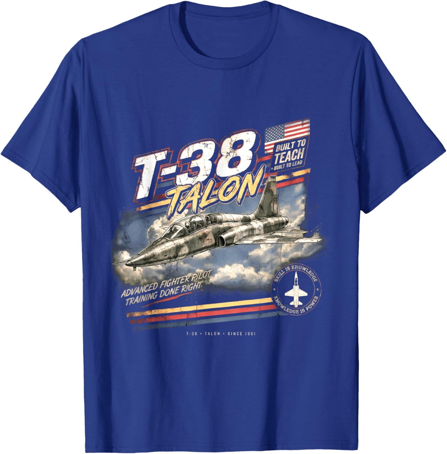T-38 Talon Vintage/Retro Collectable Design T-Shirt - T-Shirt | Royal