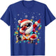Dabbing Santa Xmas Lights Boys Men Kids Funny Christmas T-Shirt - T-Shirt | Royal