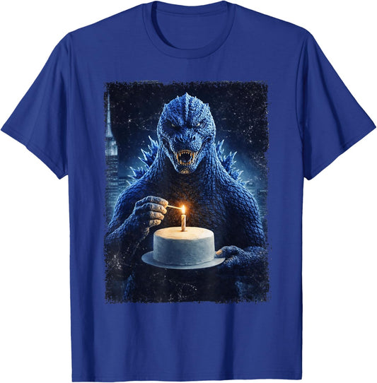 Japanese Monster Birthday Cake Funny Party Women Men Kids T-Shirt - T-Shirt | Royal