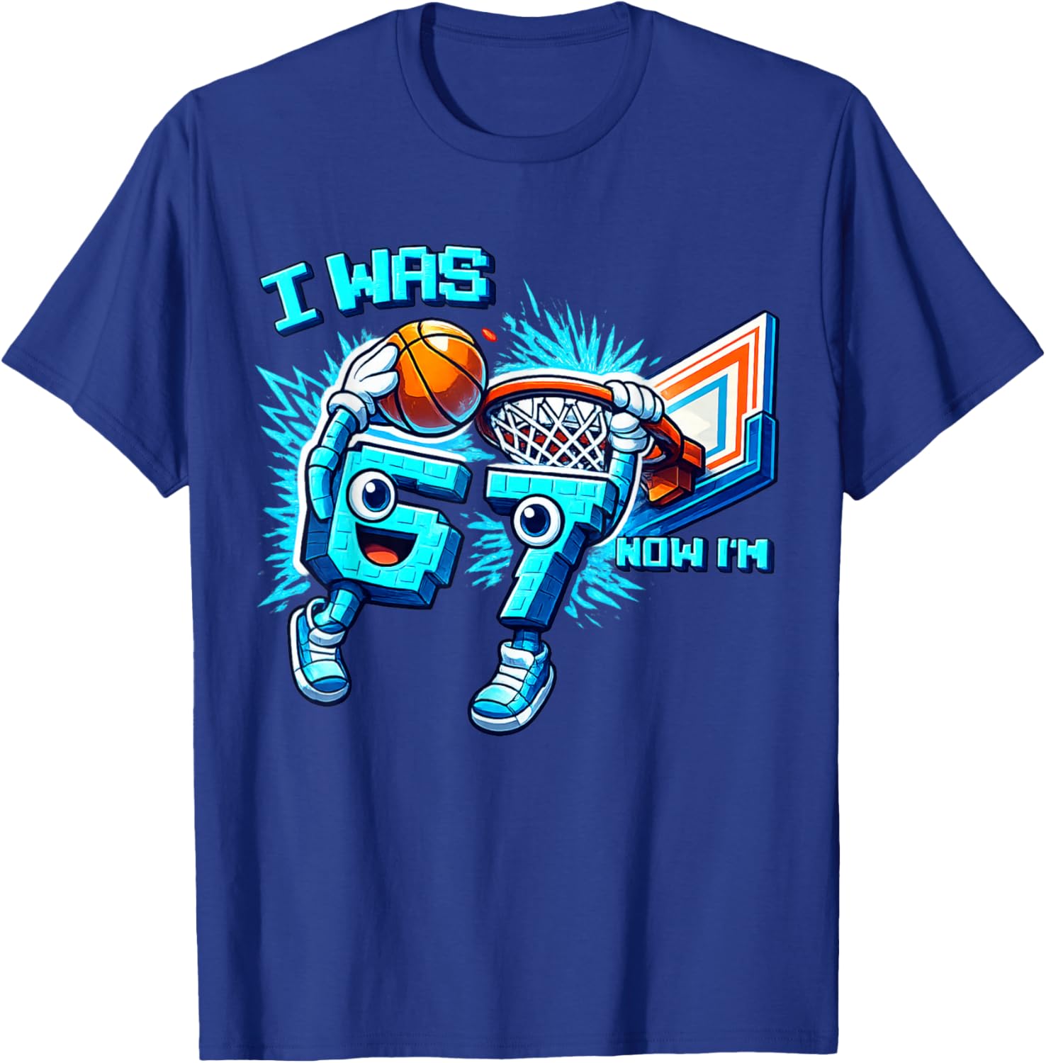 I was 6 Now I'm Six 7 Seven Years Brainrot T-Shirt - T-Shirt | Royal