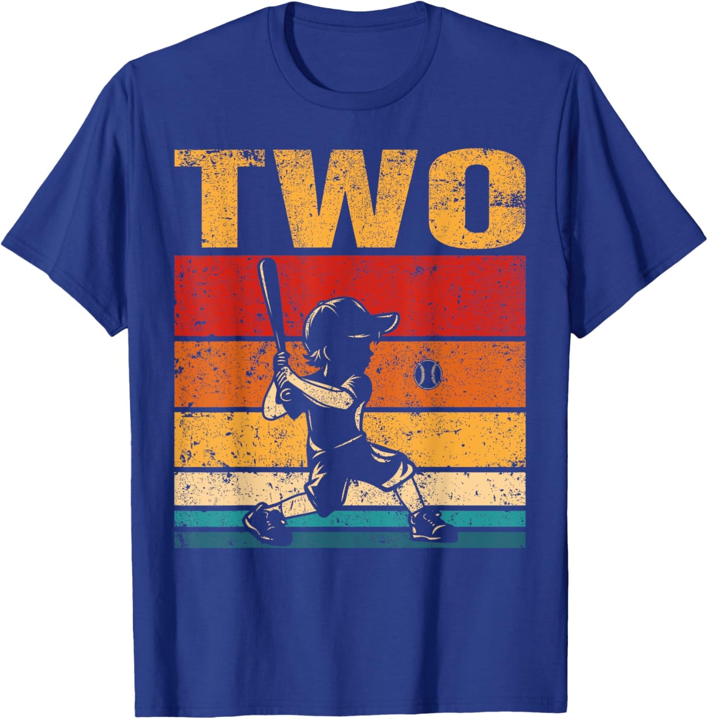 2 Year Old Baseball Boy Birthday Vintage 2nd Birthday Boy T-Shirt - T-Shirt | Royal