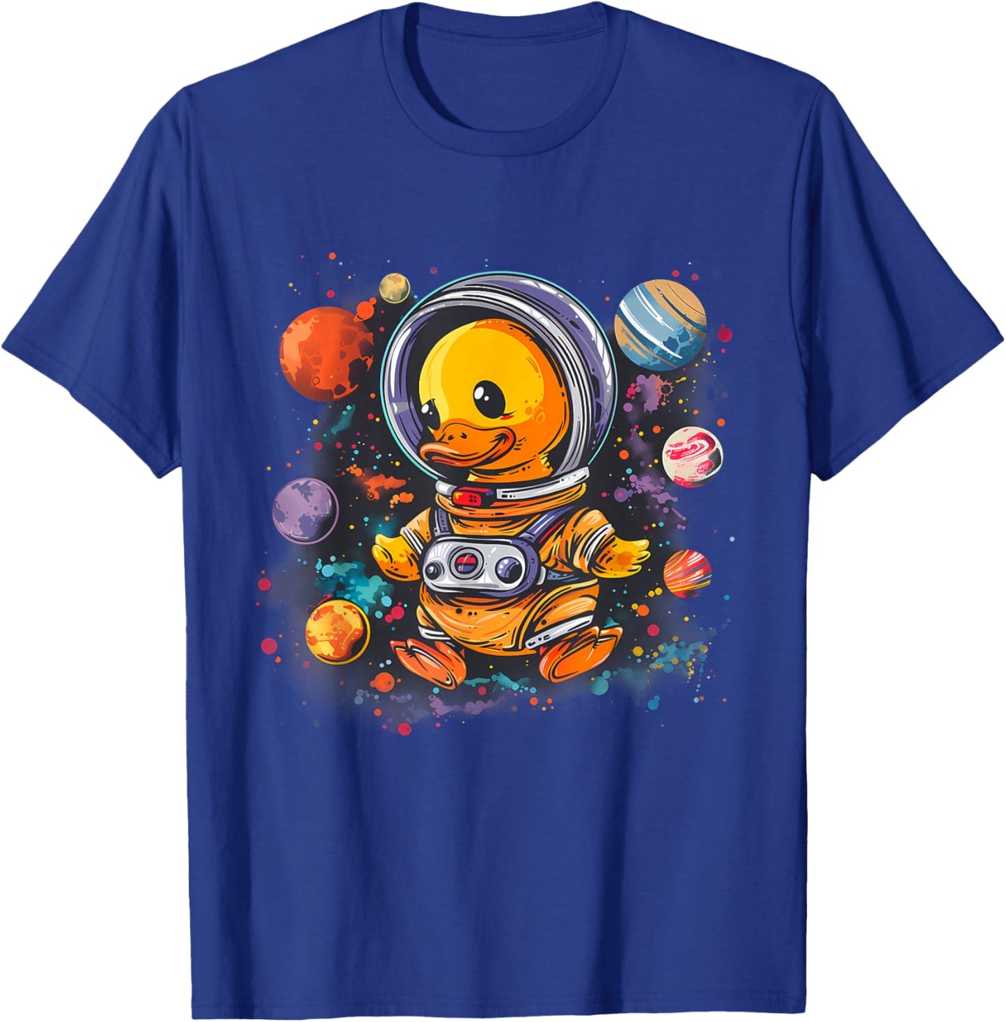 Rubber Duck Space Astronaut Planet Rubber Duck Lover Science T-Shirt - T-Shirt | Royal