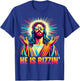 Retro He is Rizzin Funny Jesus Has Rizzen Easter Christian T-Shirt - T-Shirt | Royal