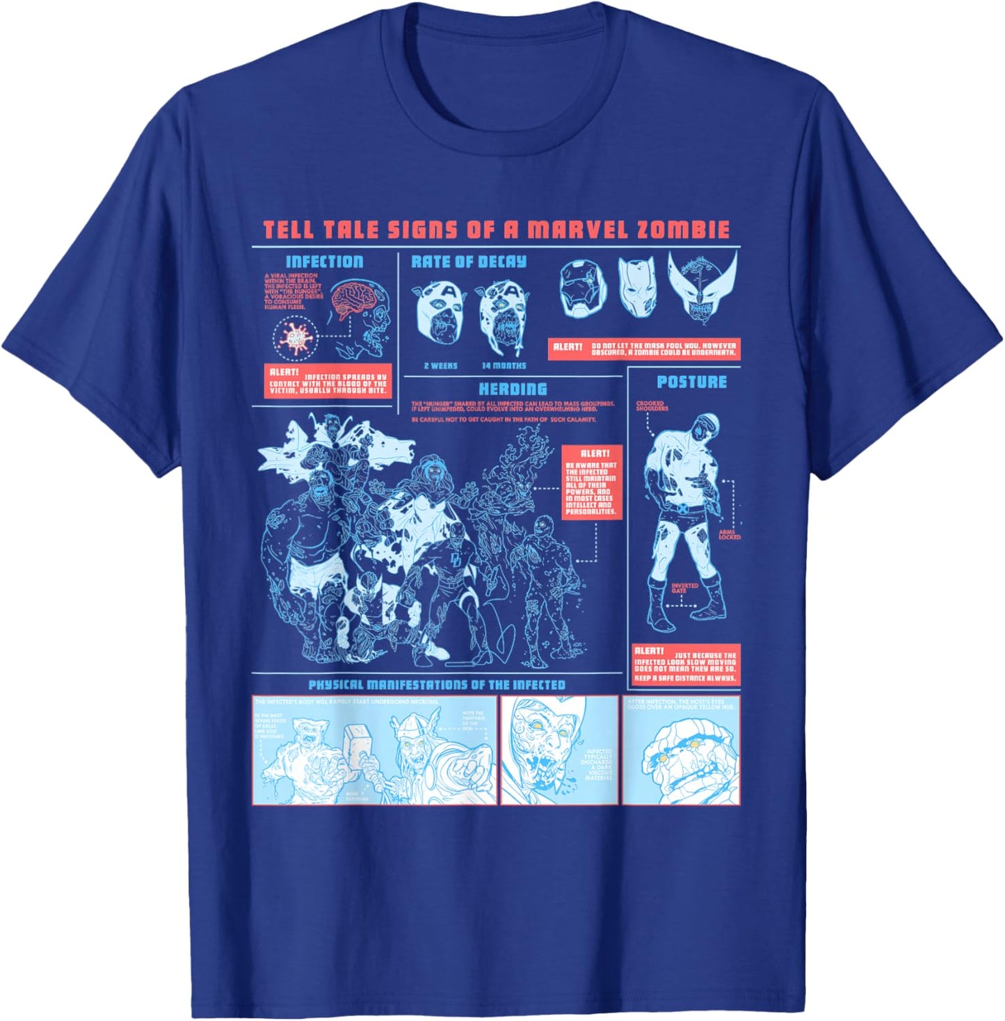 Marvel Tell Tale Signs of a Marvel Zombie Avengers & X-Men T-Shirt - T-Shirt | Royal