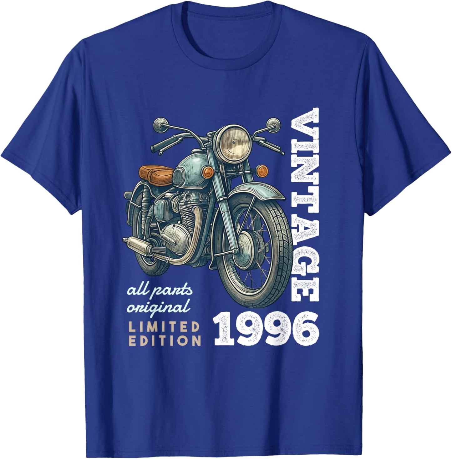 Vintage 1996 30 Years Vintage Motorcycle 30th Birthday T-Shirt - T-Shirt | Royal