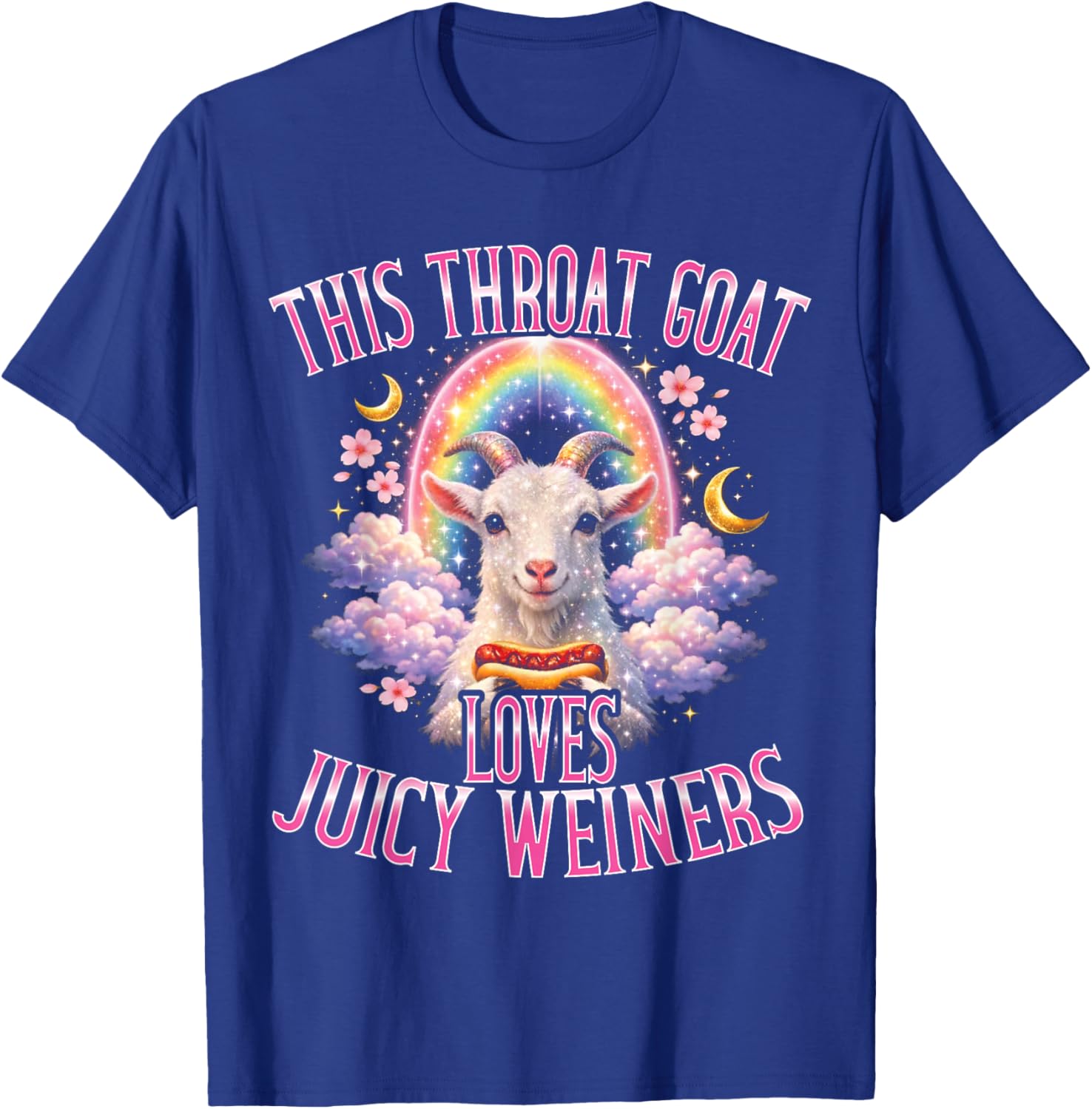 Throat Goat liebt Juicy Weiners Lustiges Humor Erwachsene T-Shirt - T-Shirt | Royal