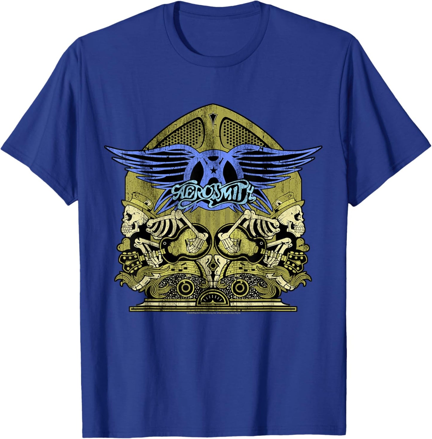 Officiel Aerosmith Guitar Skeletons T-Shirt - T-Shirt | Royal