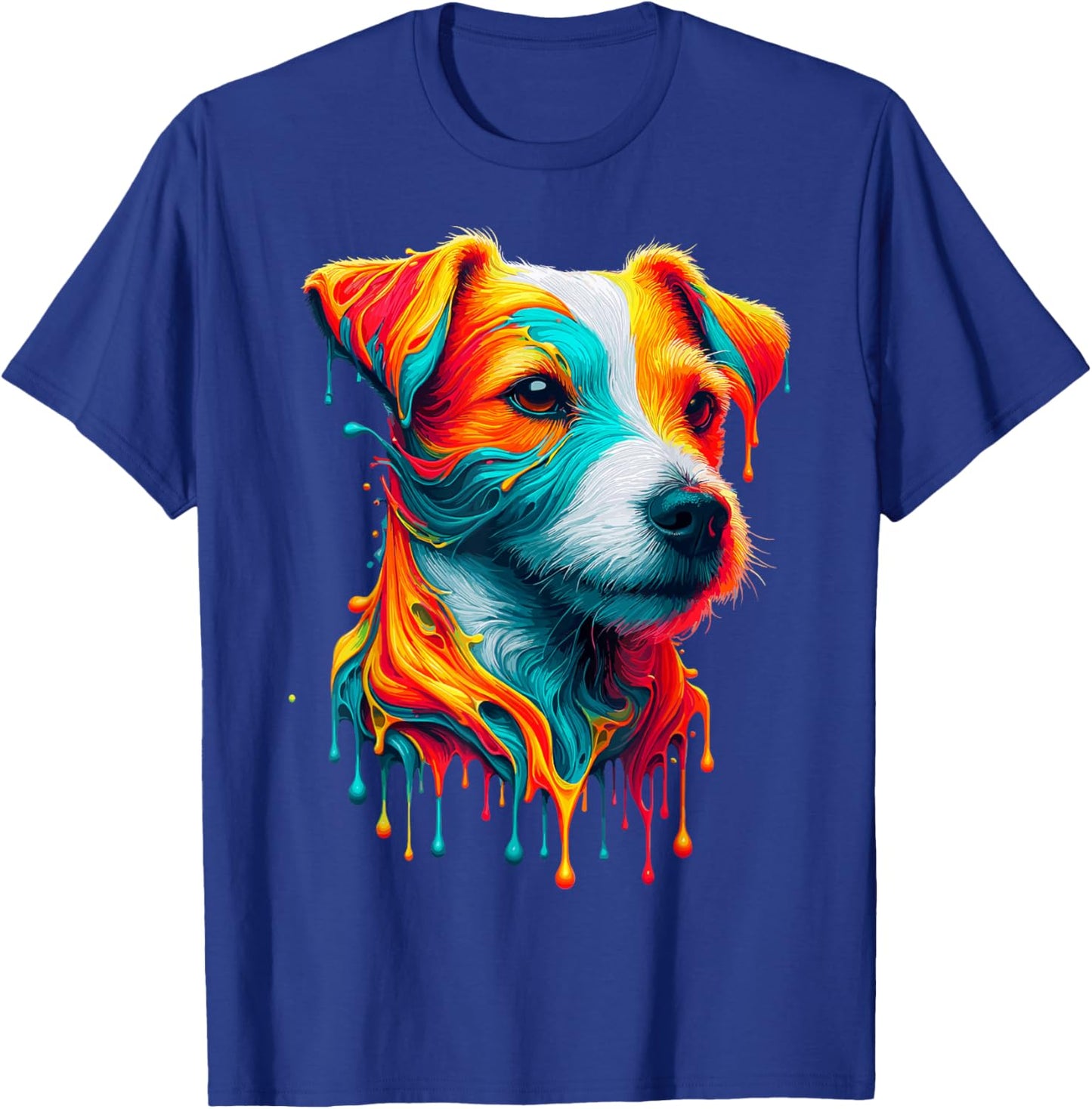 Dripping Paint Art Jack Russell Terrier T-Shirt - T-Shirt | Royal